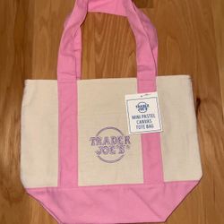 Trader Joe's Pink Mini Pastel Tote Bag