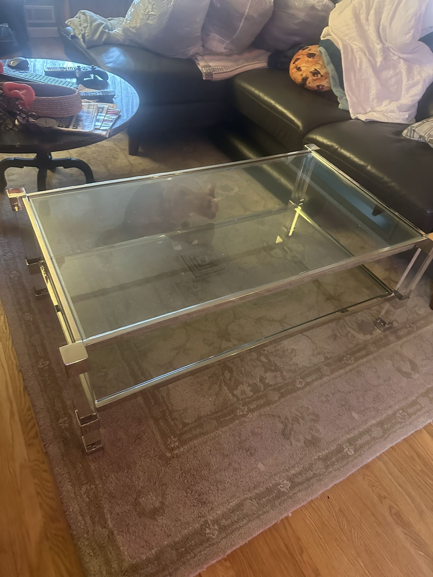Coffee Table- Glass Stainless Steel and Acrylic