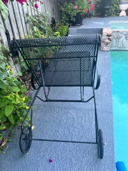 2 Patio Lounge Iron chairs with cushions