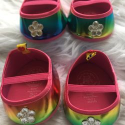 Build-a-Bear Rainbow 🌈 Sparkly Flats (2 Pairs)