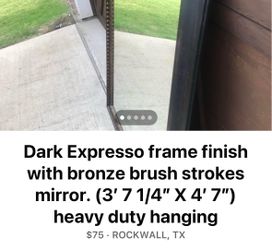 Dark Espresso frame finish with bronze brush strokes