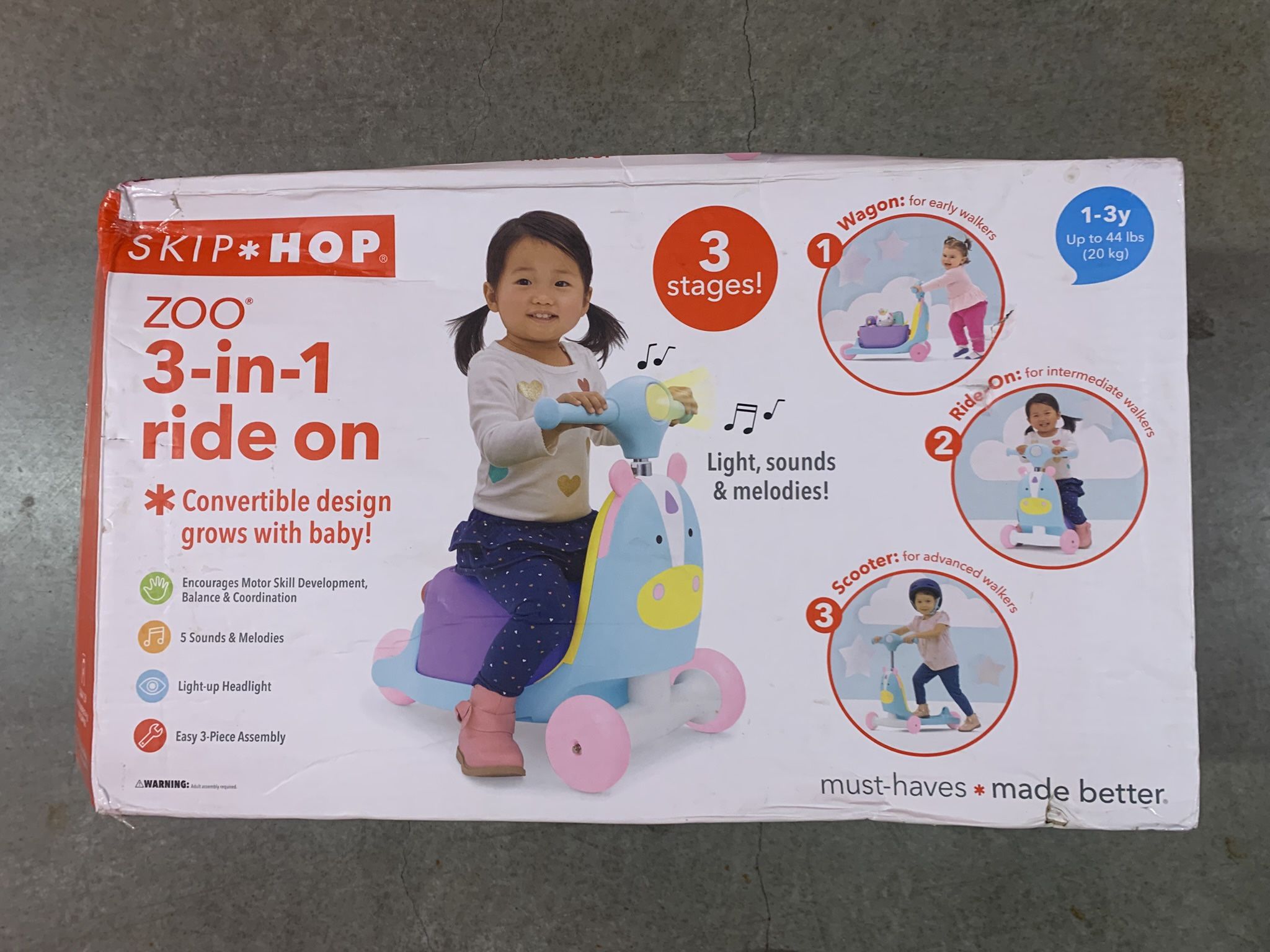 NEW 3-in-1 ride on Skip Hop Kids Horse Car Toy