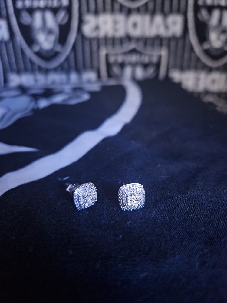 Silver And Diamond Studs
