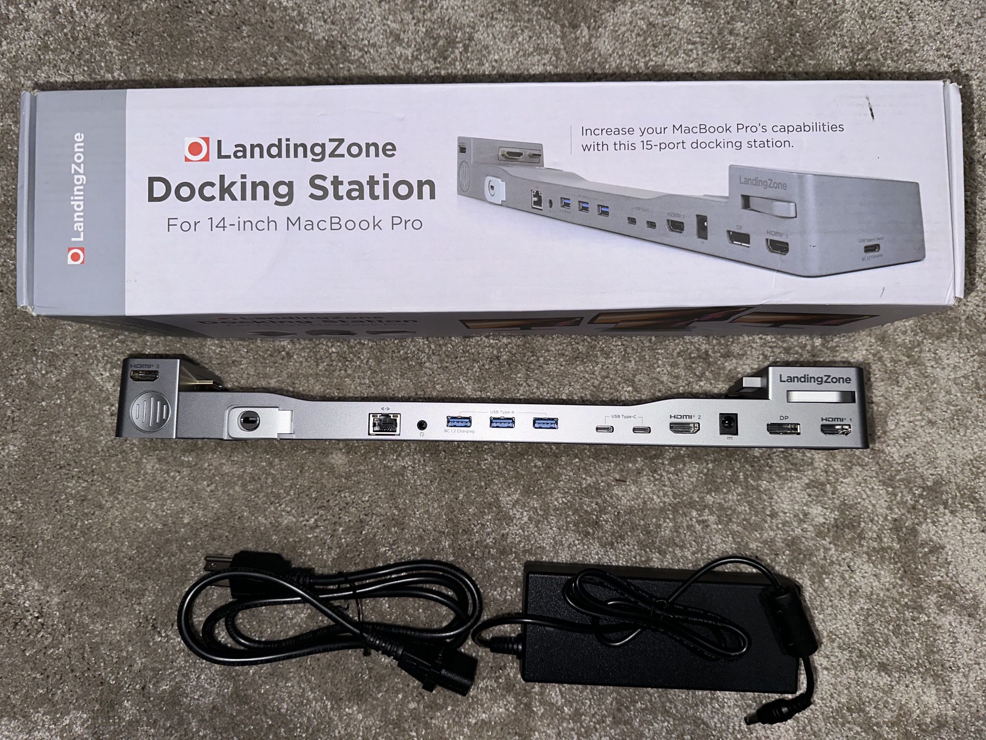 LandingZone Docking Station for The 14-inch M1 & M2 & M3 Pro/Max MacBook Pro [MacBook Model A2442 and A2779]