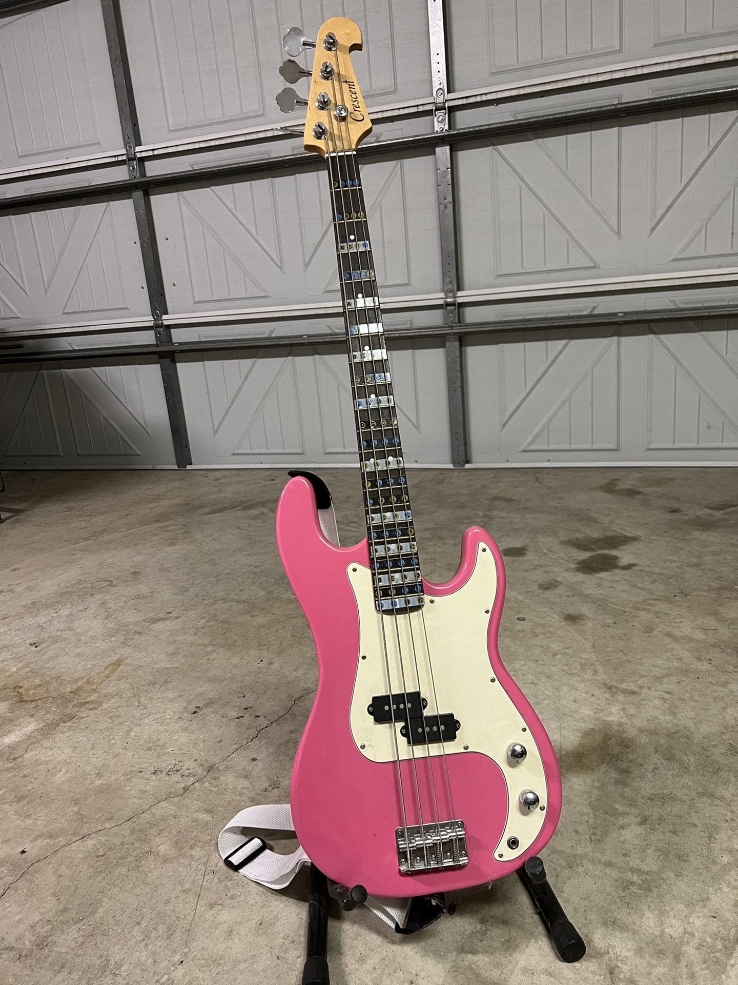 Pink (Crescent) Electric Bass