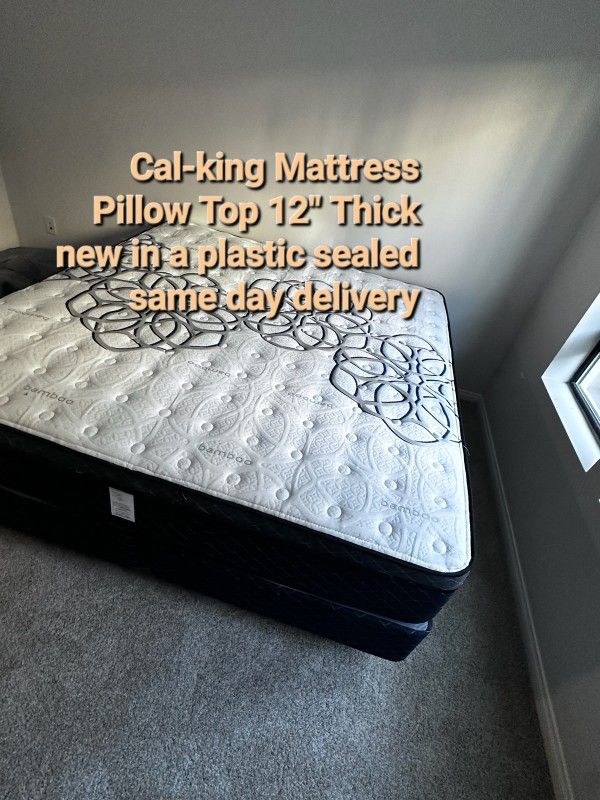 🥳🥳Cal king Size Mattress Pillow Top 🥳🥳