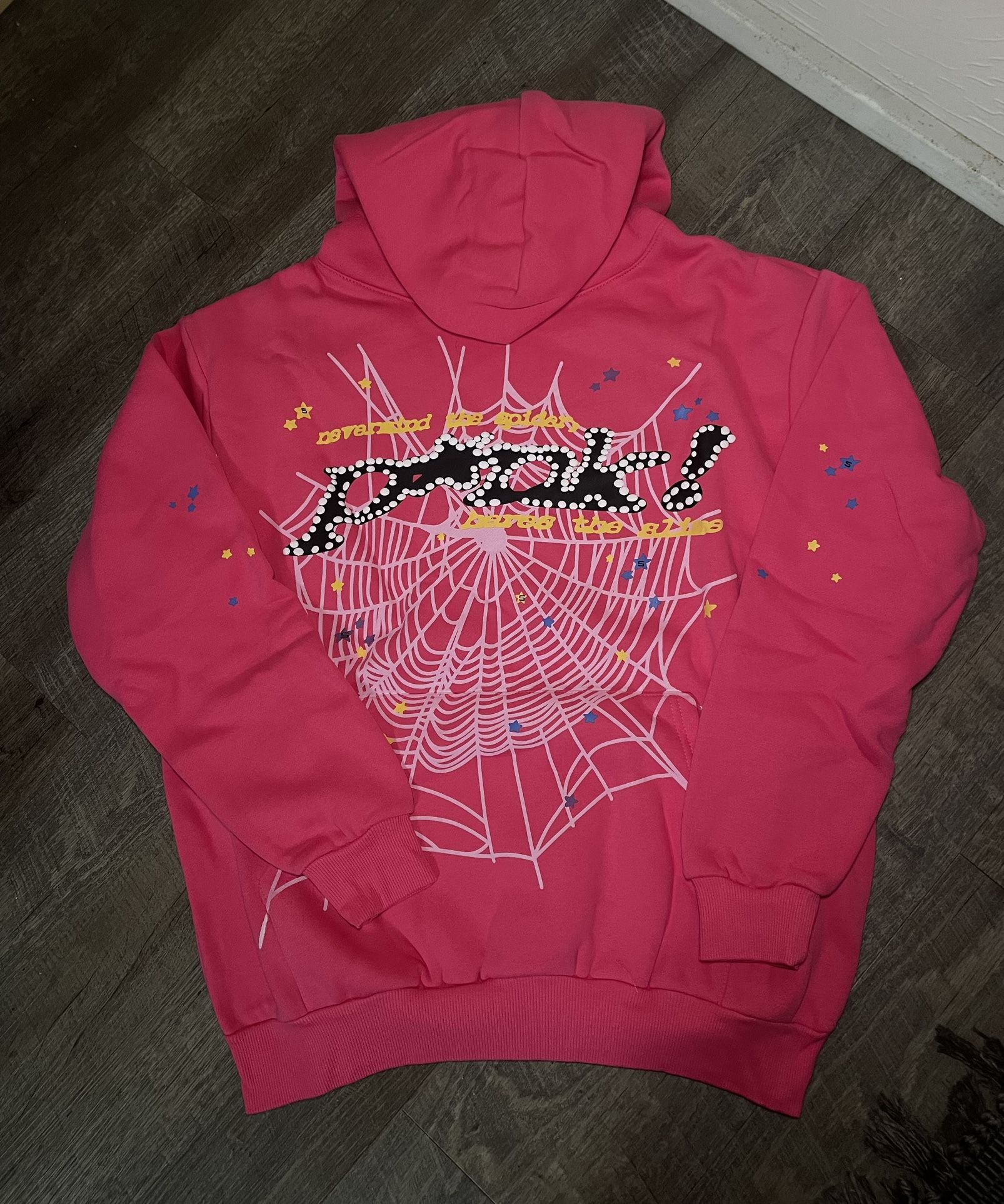 SP5DER Hoodie Pink Small and medium sizes