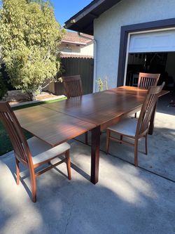 Wood Dining Table with 4 Chairs