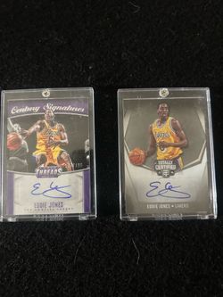 Panini 2015-16 Eddie Jones Lakers Autograph 2-Card Lot Threads/Certified CS-EJS