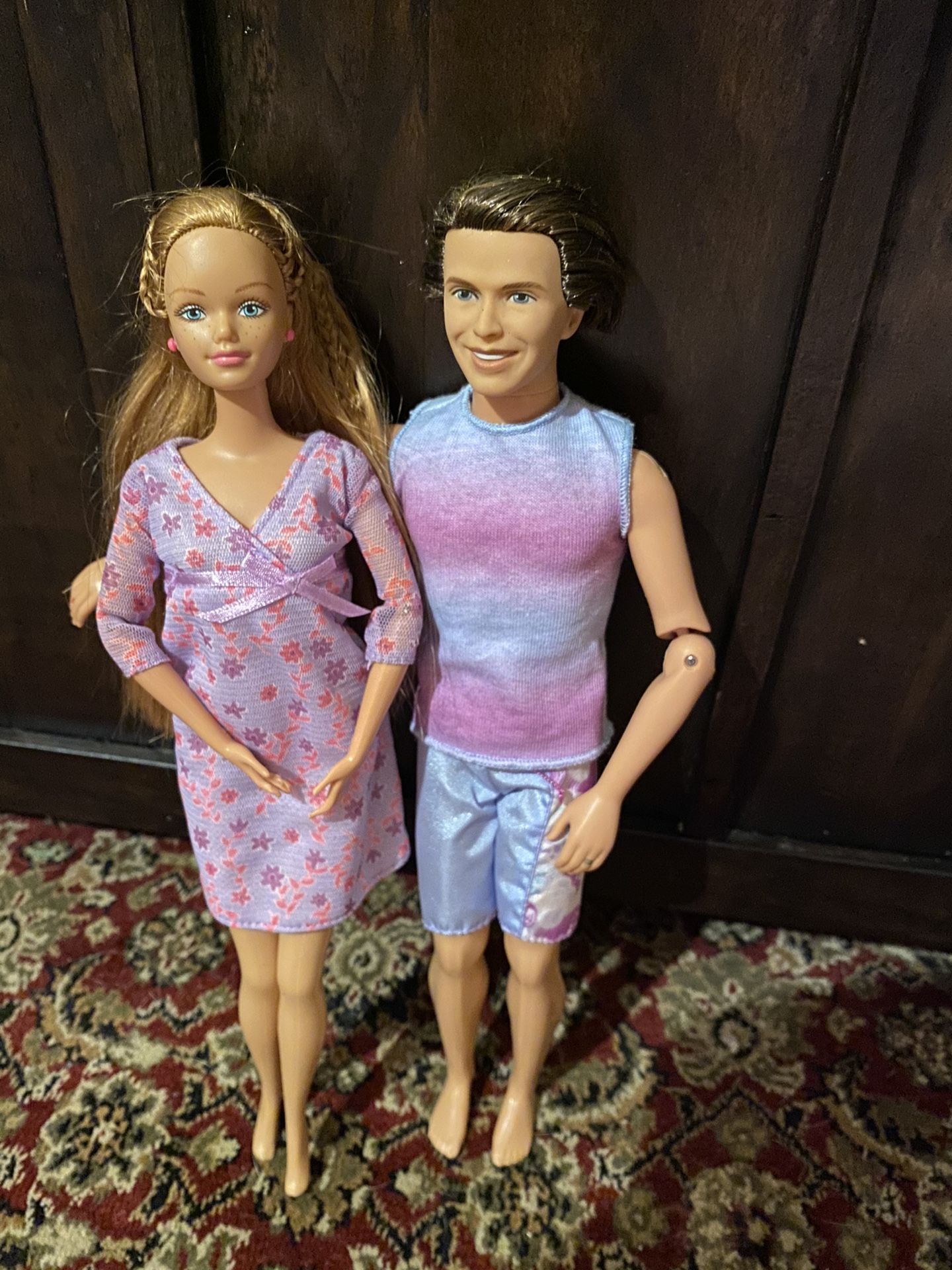 Happy family midge and Allen Barbie