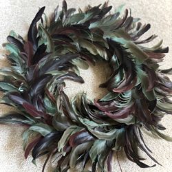 Halloween/ Fall Feather Wreath 20”