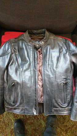 Leather x element motorcycle jacket