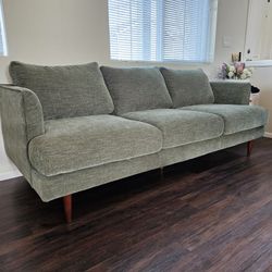 84" Green Fabric Sofa