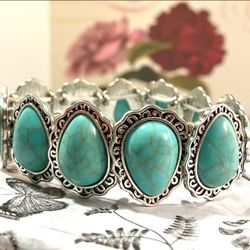 ✨TURQUOISE TEARDROP STRETCH BRACELET