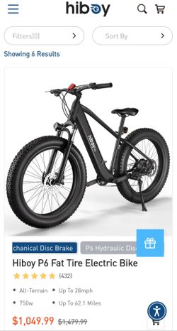2 Hiboy P6 fat tire electric bikes ebikes