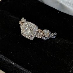 Diamond Engagement Ring 1 ct Round-cut 14K Two-Tone Gold