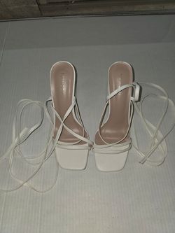 Top Moda White Strappy Lace-Up Heels