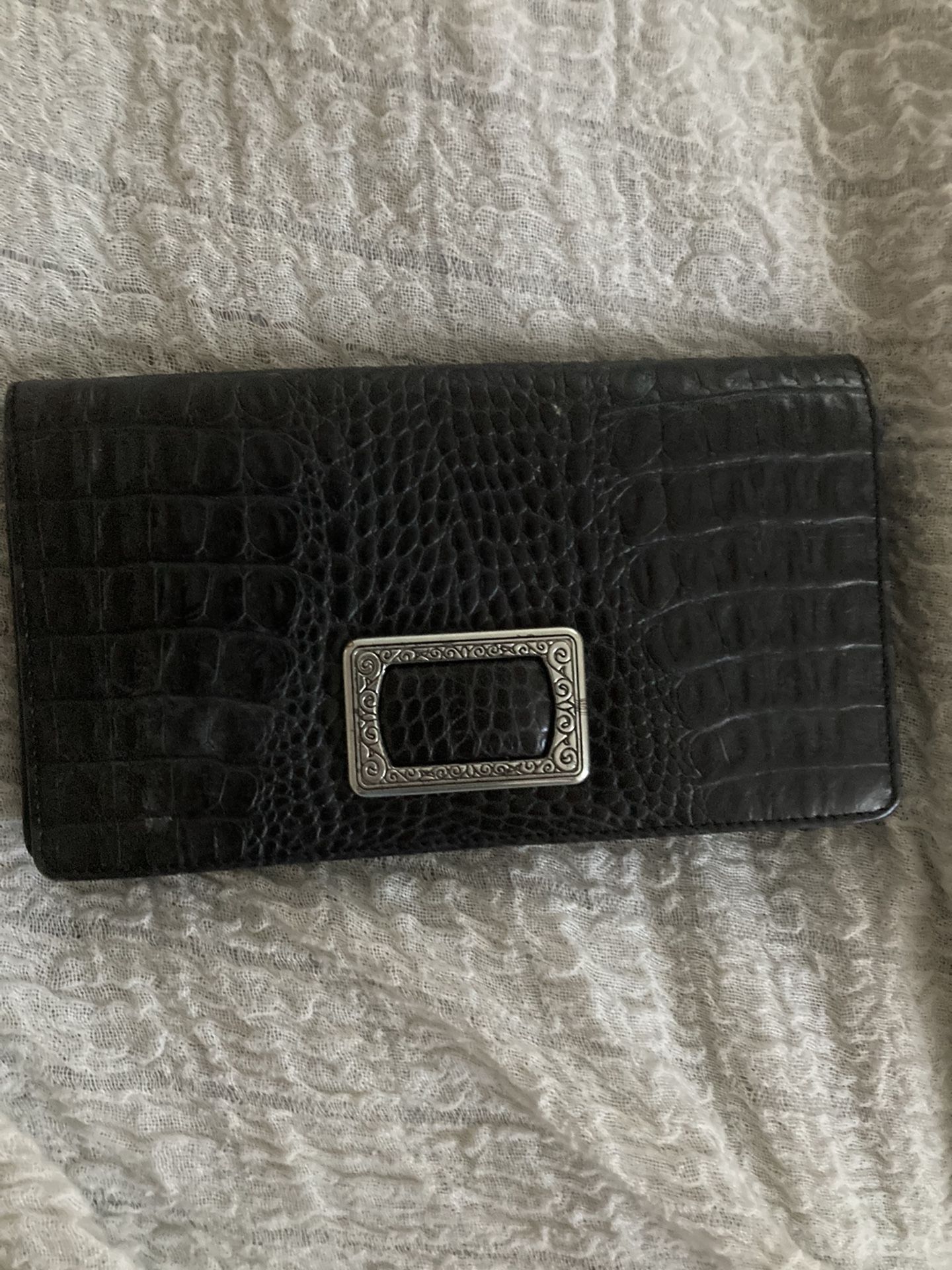 Brighton Black Leather Clutch Purse