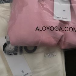 White and Pink Alo Crewneck sweatshirts
