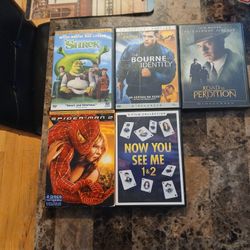  DVD Movies And Great Condition SHREK, THE BOURN INDENTITY ,ROAD TO PERDITION SPIDER-MAN 2 AND NOE YOU SE ME 1&2