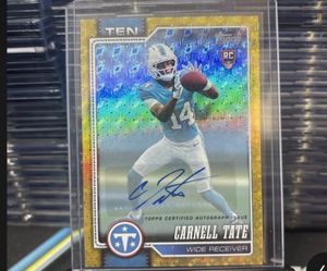 1of 1 Topps flagship Football Carnell Tate superfractor 1/1 rookie auto