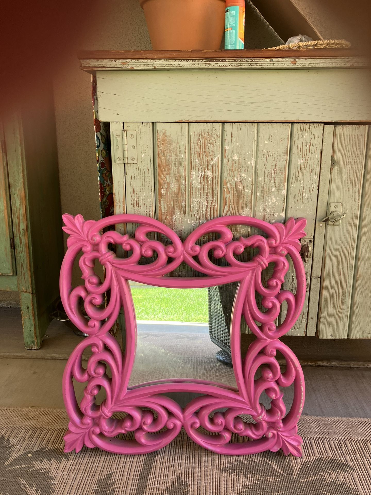 SOLID WOOD MIRROR. 19x19 Inches..
