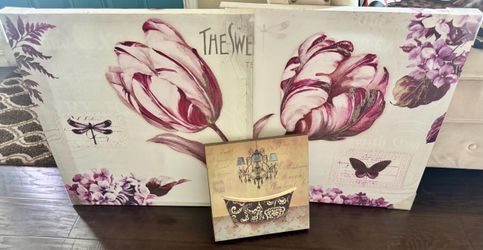 Floral Canvas Wall Art Set of 3