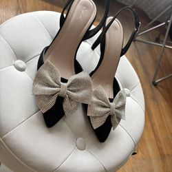 Black Bow Heels Size 9