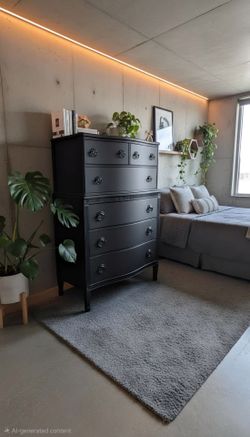Black on black dresser