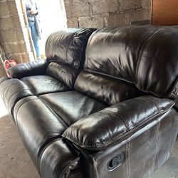 Genuine Leather Recliner Sofa Very Nice