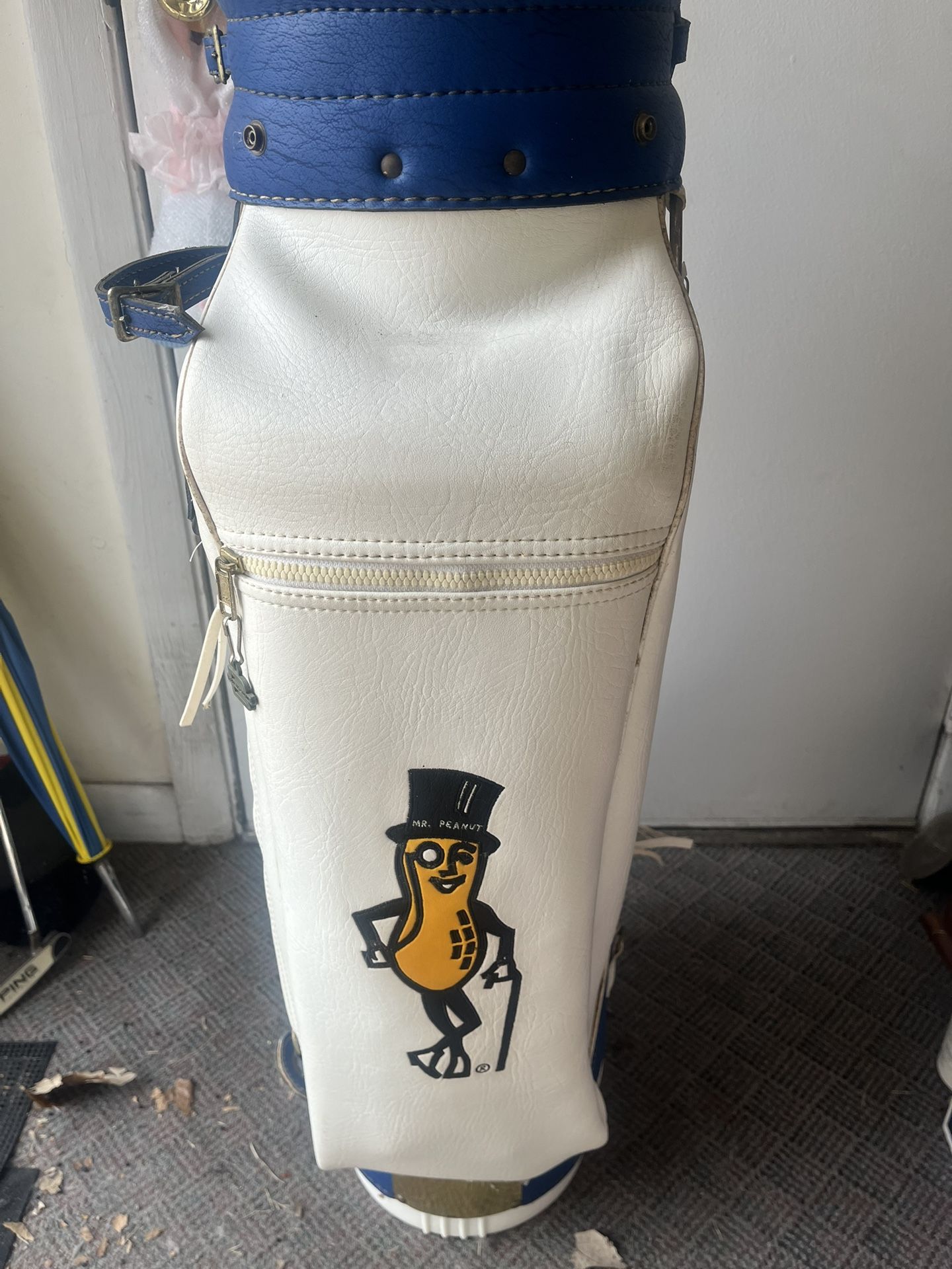 Vintage planters, Mr. peanut golf cart bag