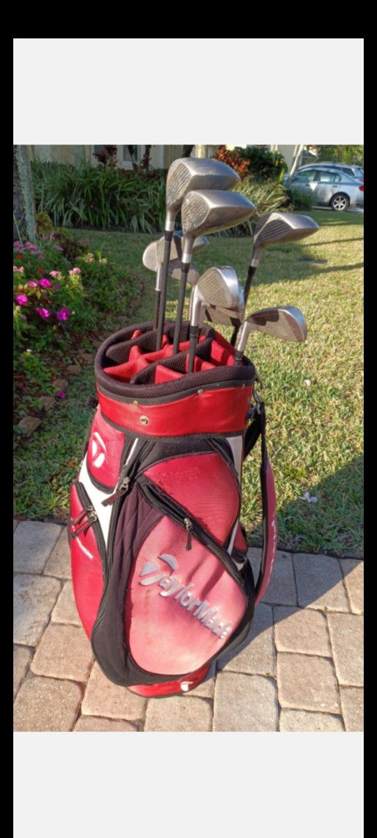 Taylor Made Golf Bag With Golf Clubs