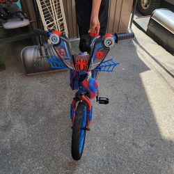 Spiderman Bike 16" With Training Wheels And Helmet