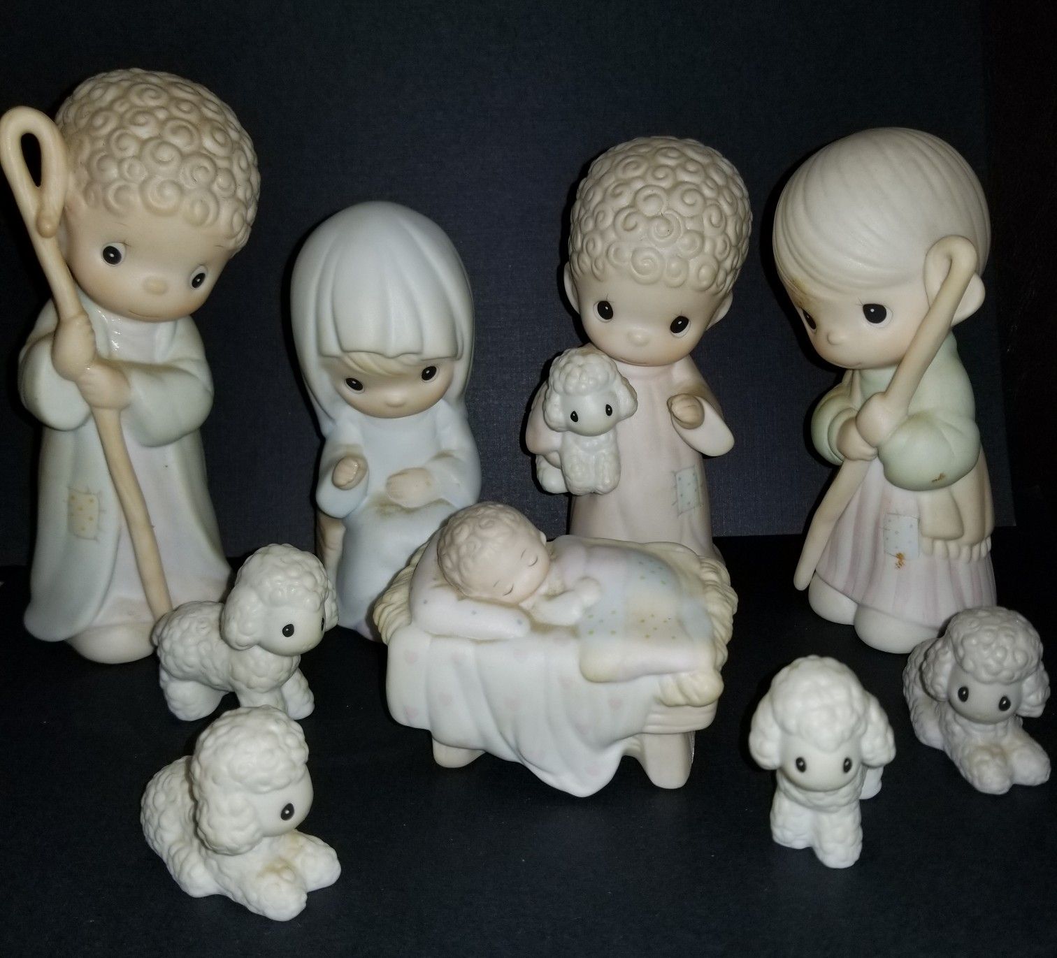 1986 Enesco Precious Moments Nativity Set Porcelain