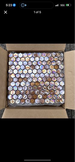 Iridescent Glass Hexagon Mosaic Tile – 90+ Sq Ft (17 Boxes) NEW, Backsplash/Bathroom/Kitchen