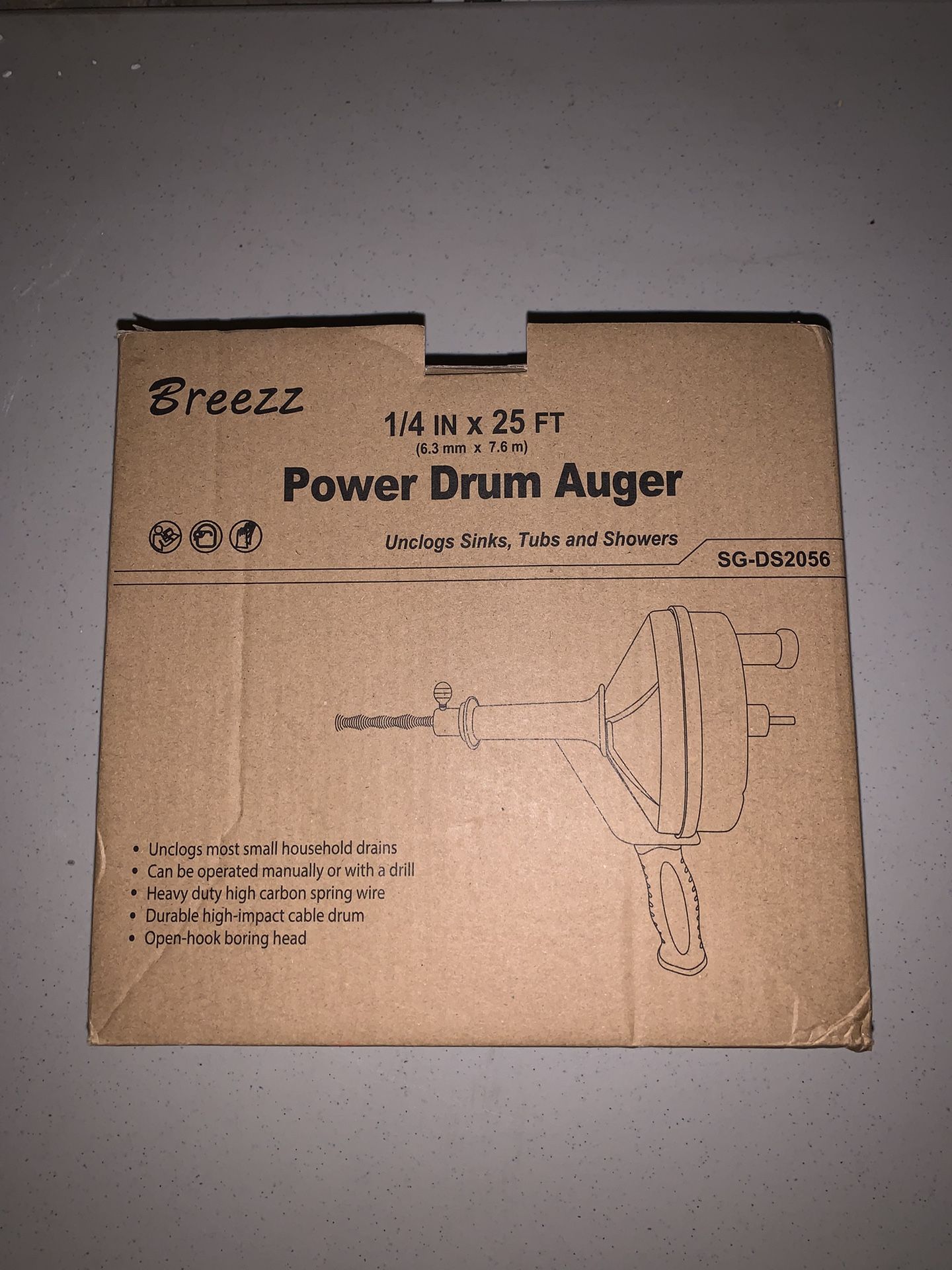 Breezz 25ft Power Drum Auger