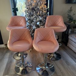 Pink Adjustable Barstools