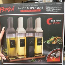 5 Piece Oil /sauce Dispenser With Acacia Board