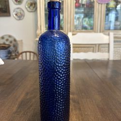 Vintage Cobalt Blue Bottle Made In Spain 