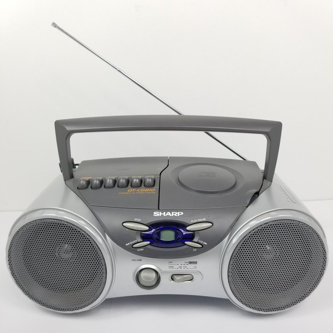 Sharp QT-CD210 OPortable AM FM Stereo CD Cassette Player Black Gray Boombox Radio $45