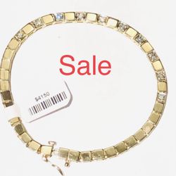 Diamond Gold Tennis Bracelet Unisex  HEAVY 15.54 Grams  NATURAL DIAMONDS 💎 14 K Gold Retiring  Sale -60%   BUY NEW CHEAPER THAN PAWNSHOPS 