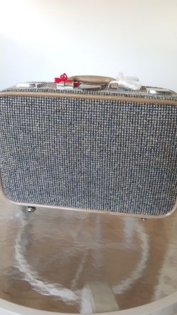 Fabric rolling, locking suitcase carry on