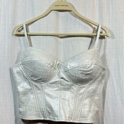 White And Silver Corset Top