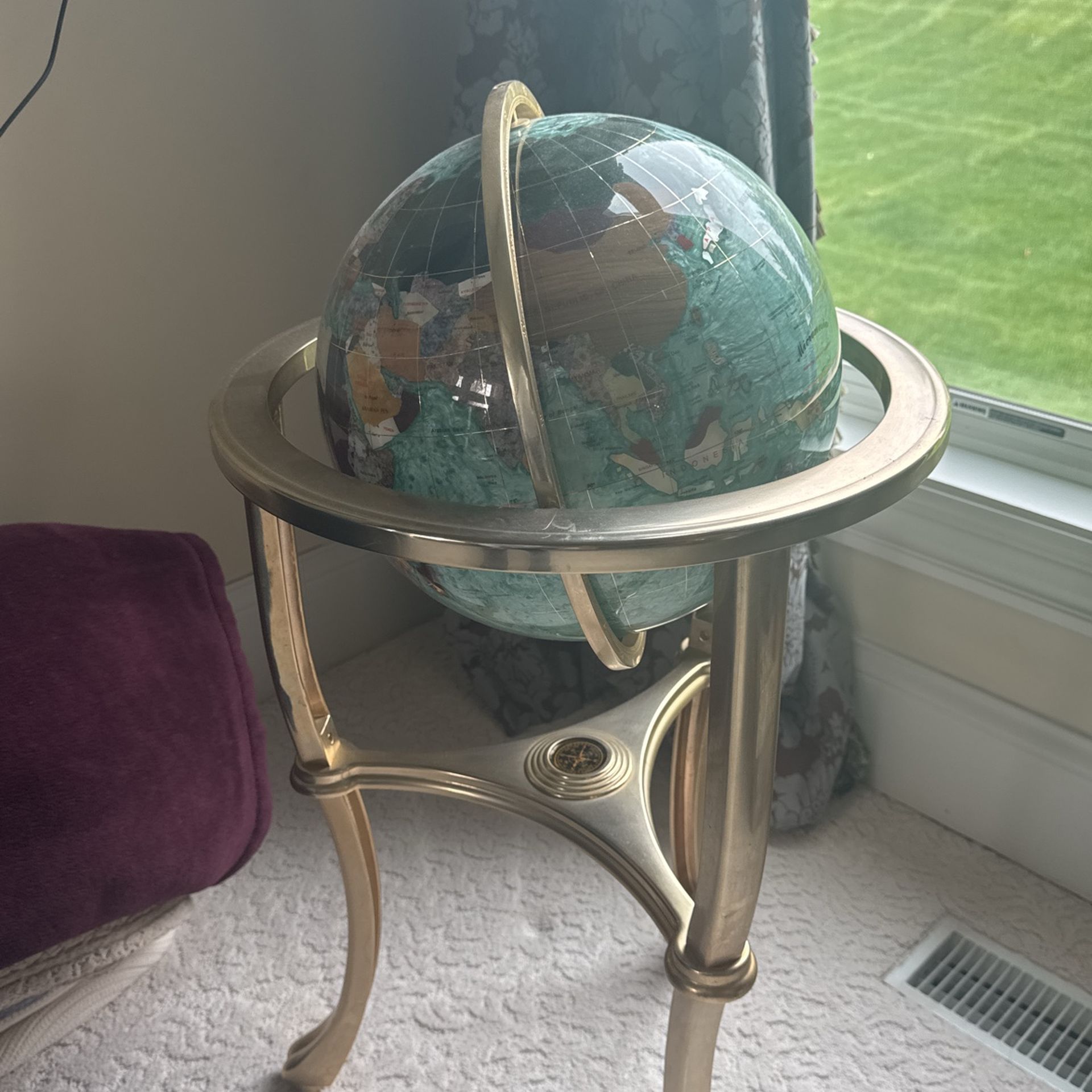 36” Tall Gemstone Globe. Alxander 