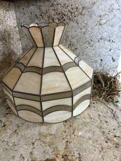 Vintage Hanging Lamp Acrylic Tiffany Style Pendant Pizza Parlor Lamp