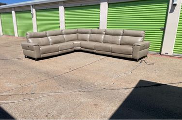 Free Delivery - Modern Leather Power Reclining Sectional
