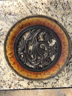 Decorative plater with stand. $10