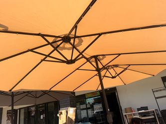 Large Outdoor Patio Umbrella Tan Canopy