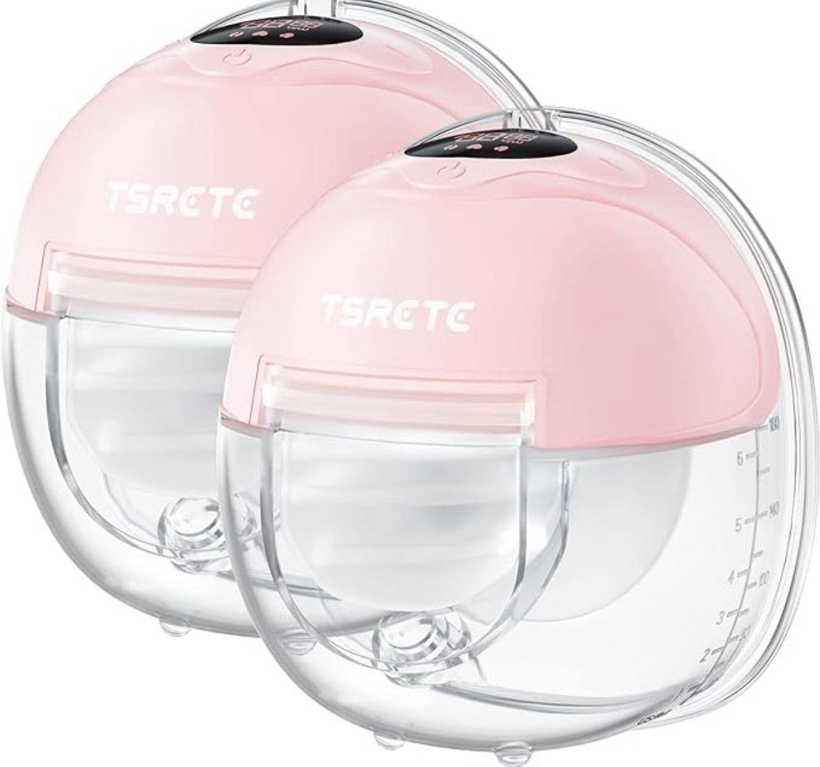 TSRETE Wearable Electric Breast Pump with LCD Display - 3 Modes, 12 Levels, Portable and Low Noise for Baby Feeding, 24mm Flange - Pin