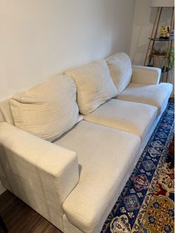 89” Extra Deep Chenille Sofa – Beige – Excellent Condition